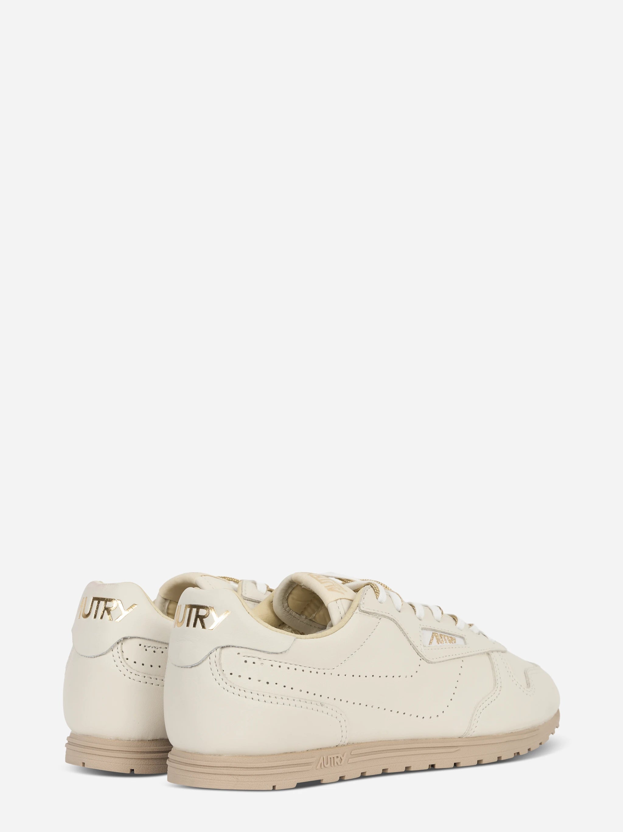 SNEAKERS WINDSPIN IN PELLE NAPPA BIANCO E ORO