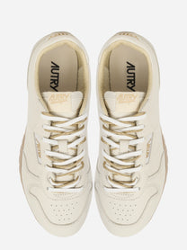 SNEAKERS WINDSPIN IN PELLE NAPPA BIANCO E ORO