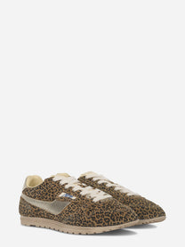 SNEAKERS WINDSPIN IN SUEDE E PELLE LEOPARD E PLATINO