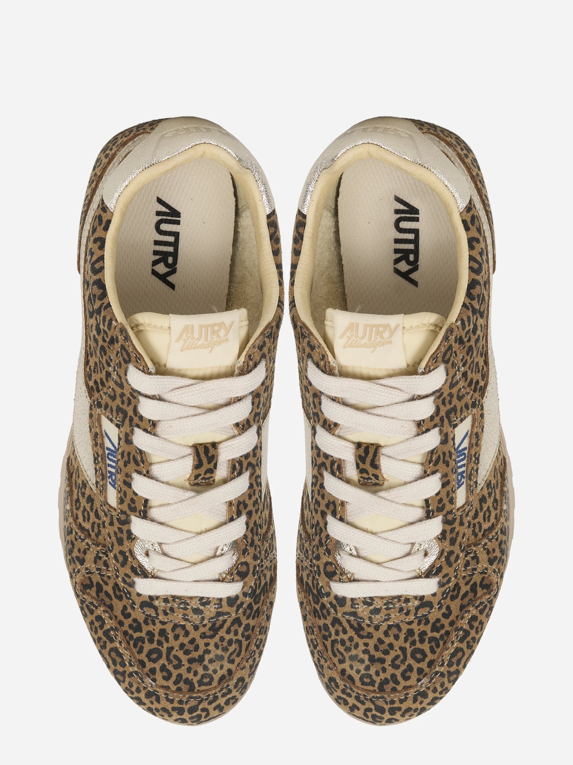 SNEAKERS WINDSPIN IN SUEDE E PELLE LEOPARD E PLATINO
