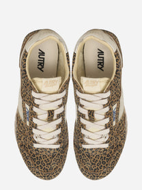 SNEAKERS WINDSPIN IN SUEDE E PELLE LEOPARD E PLATINO