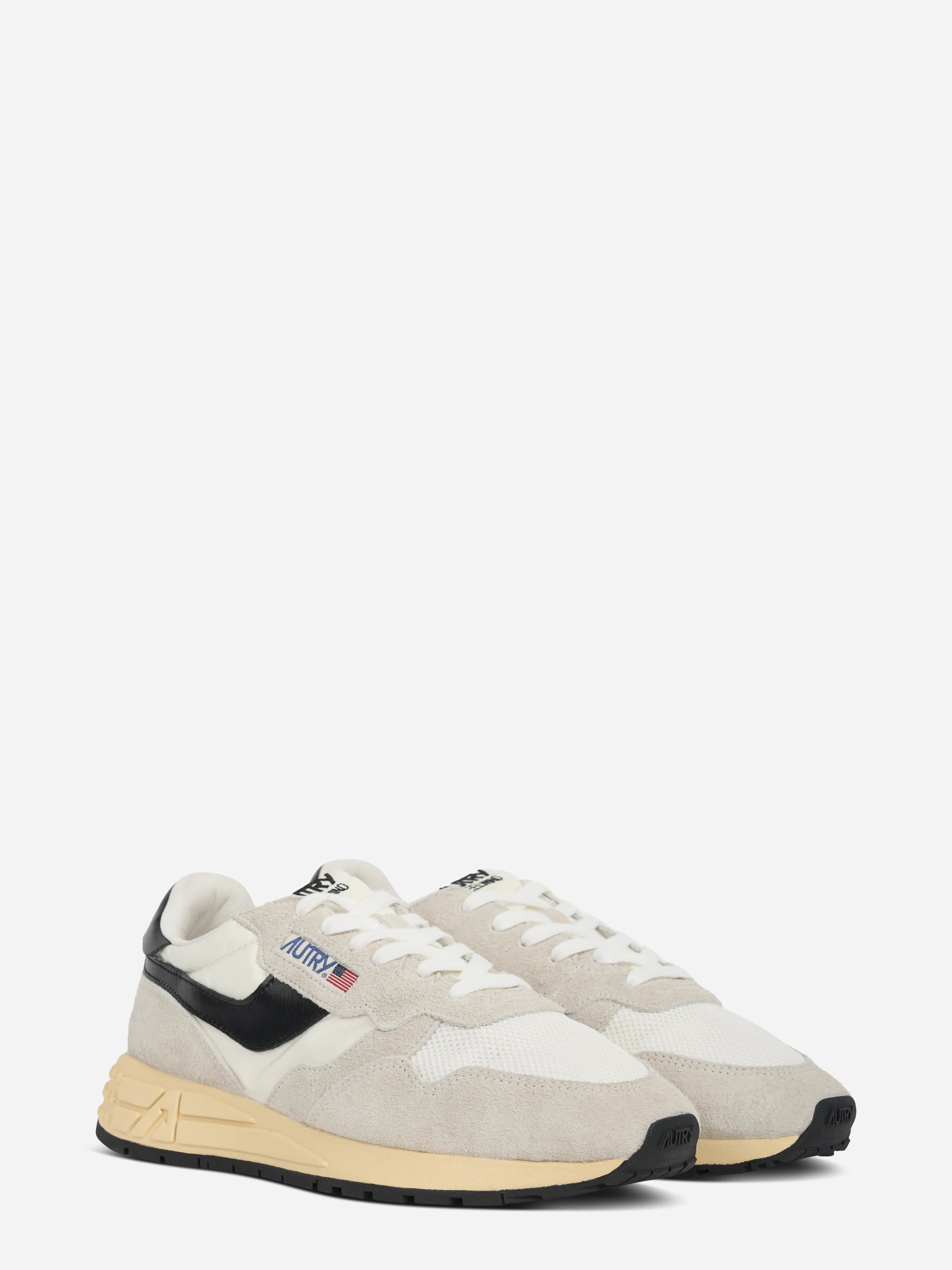 SNEAKERS REELWIND LOW IN NYLON E SUEDE bianco E nero
