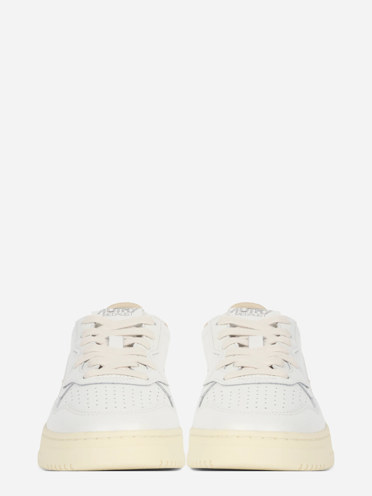 Sneaker Medalist Low in pelle e suede bianca - vista frontale