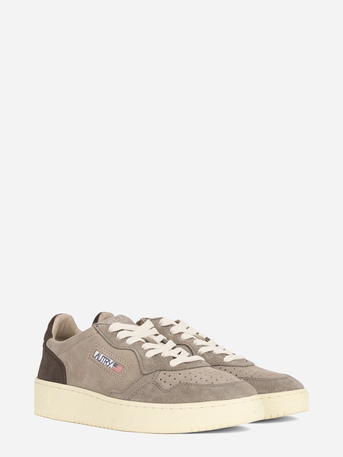 Sneaker Medalist Low tricolor in suede marrone - vista tre quarti