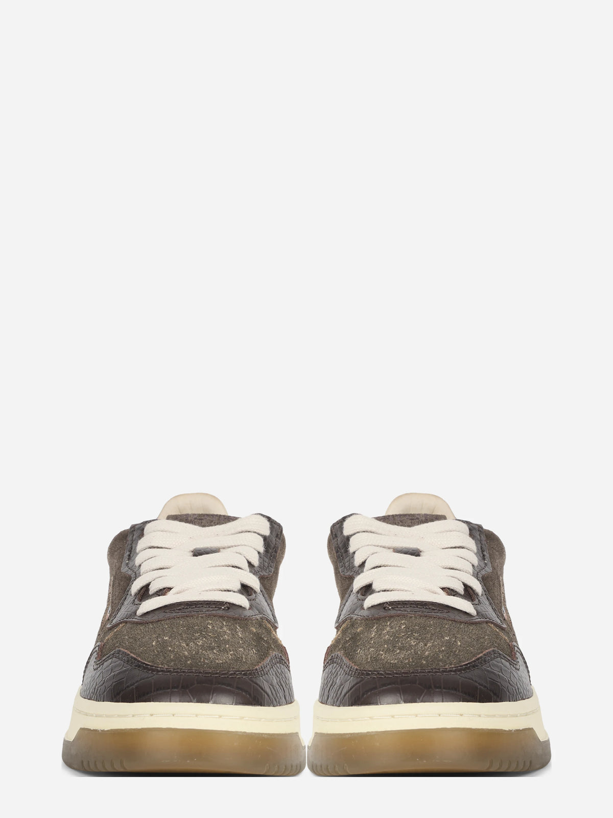 Sneaker Medalist Low in suede e pelle marrone - vista laterale