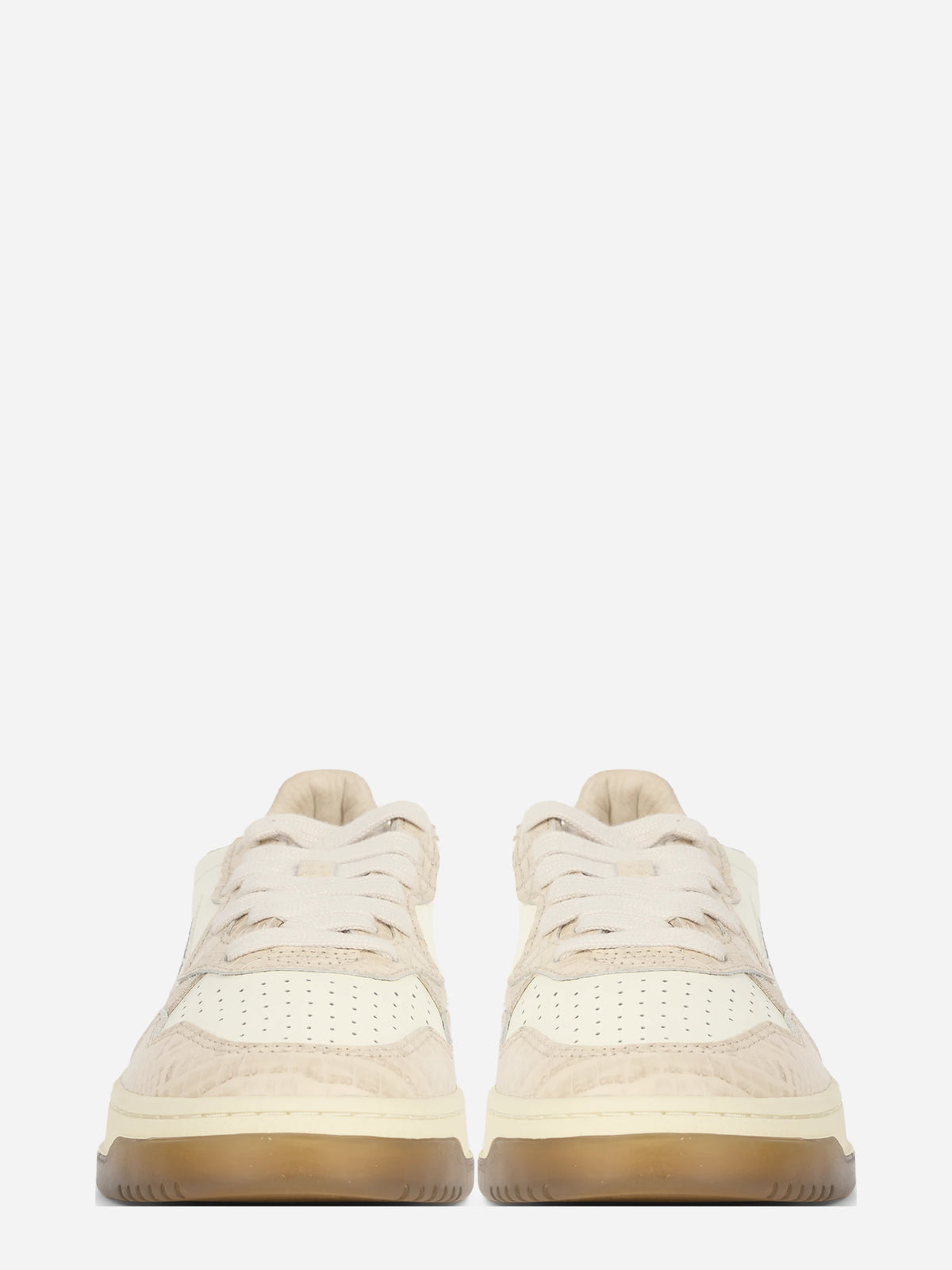 Sneaker Medalist Low in pelle avorio e beige - vista frontale
