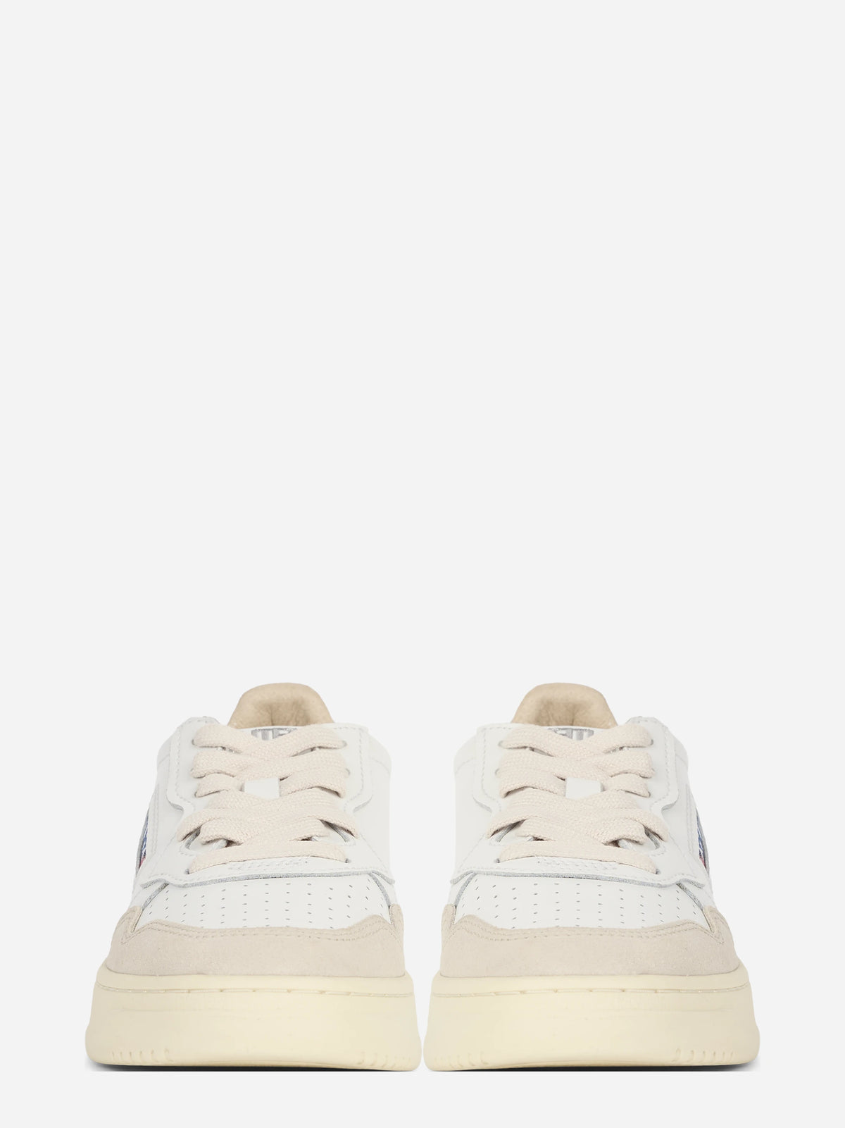 Sneaker Medalist Low in pelle bianca e argento - vista frontale