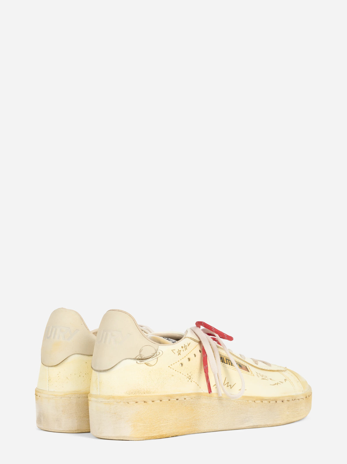 Sneaker Dallas Vintage Low in pelle beige - vista posteriore