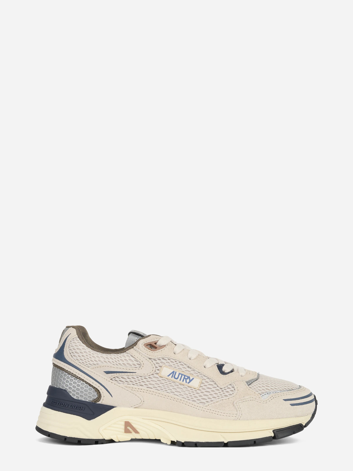 Sneaker Hyperway Low in mesh e suede beige - vista laterale