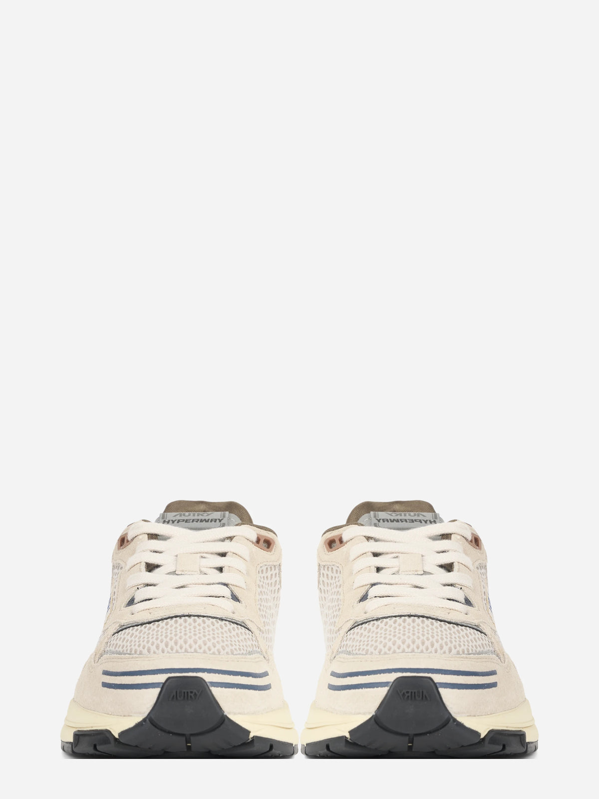 Sneaker Hyperway Low in mesh e suede beige - vista frontale