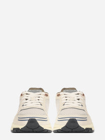 Sneaker Hyperway Low in mesh e suede beige - vista frontale
