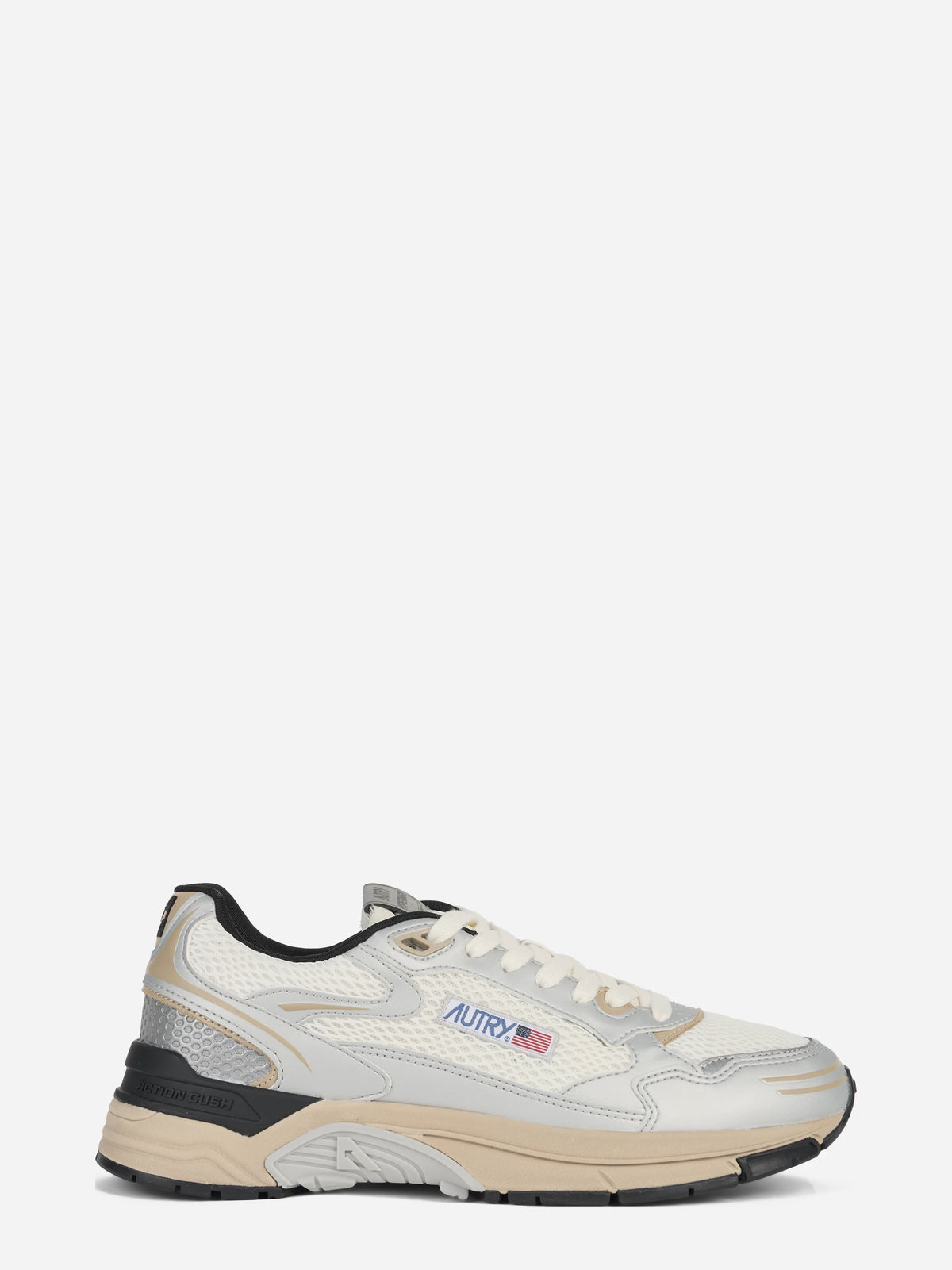 Sneaker Hyperway Low in mesh argento - vista laterale