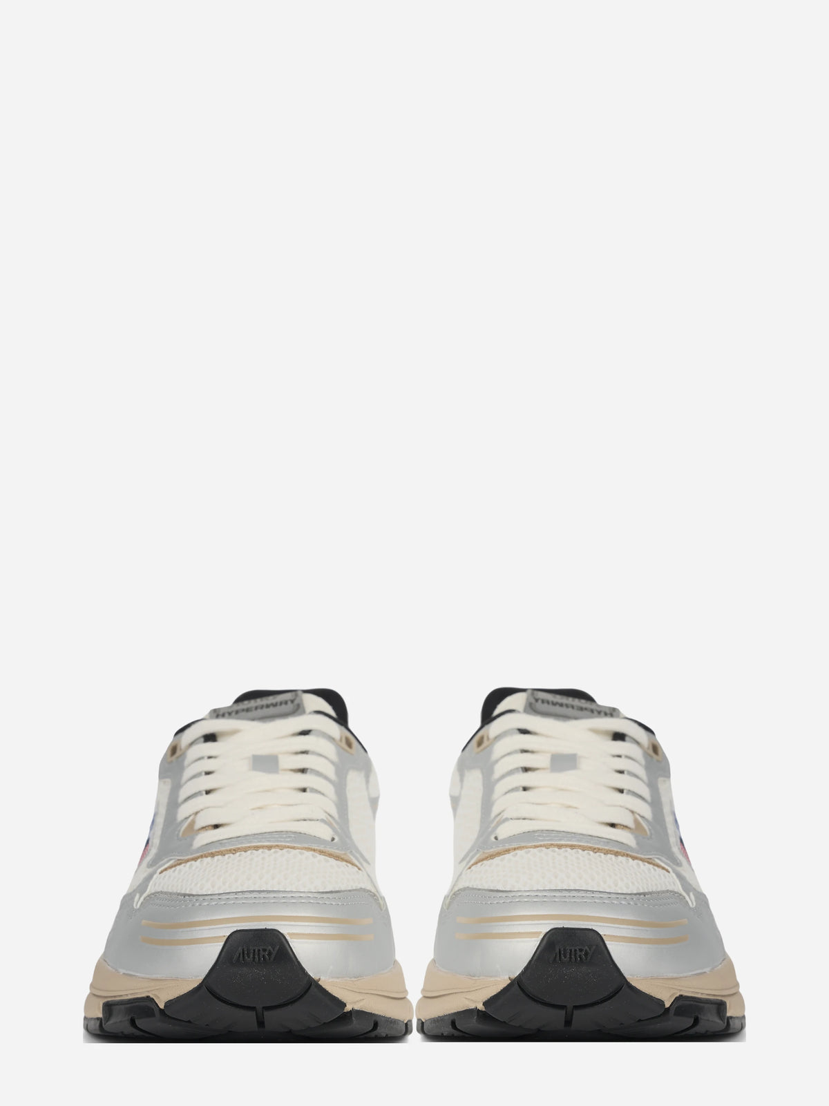 Sneaker Hyperway Low in mesh argento - vista frontale