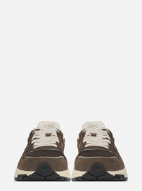 Sneaker Hyperway Low in mesh e suede marrone - vista frontale
