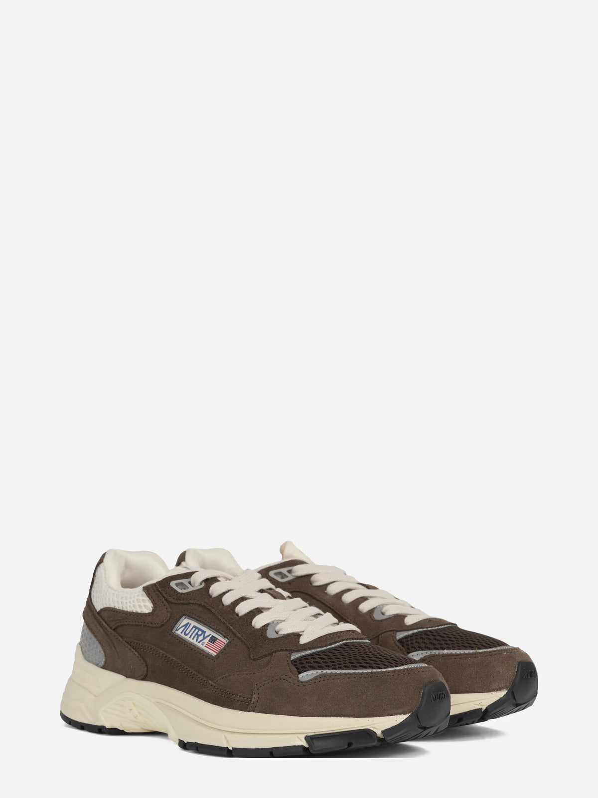 Sneaker Hyperway Low in mesh e suede marrone - vista posteriore