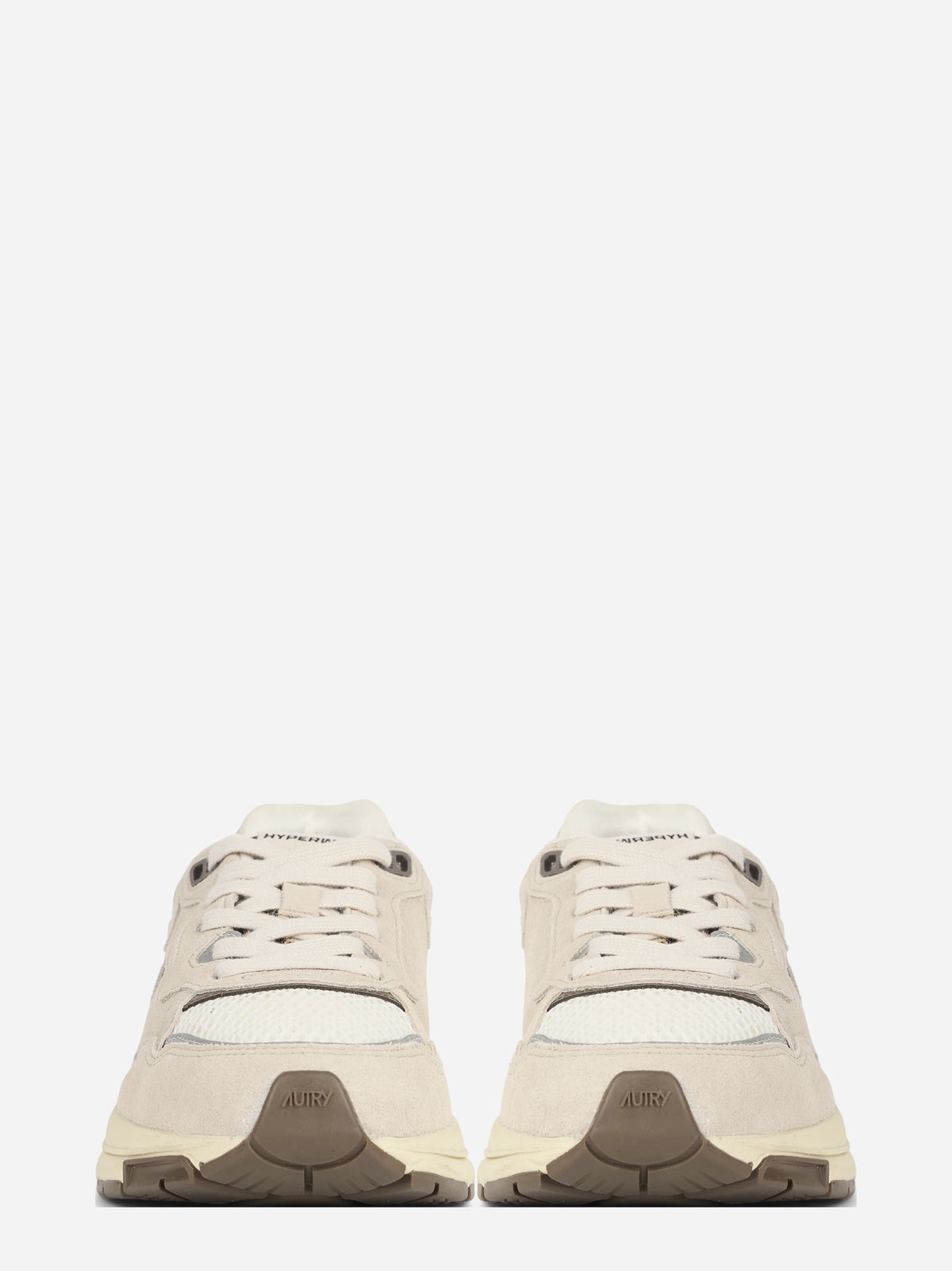 Sneaker Hyperway Low in suede e mesh beige - vista frontale