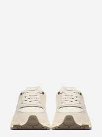 Sneaker Hyperway Low in suede e mesh beige - vista frontale