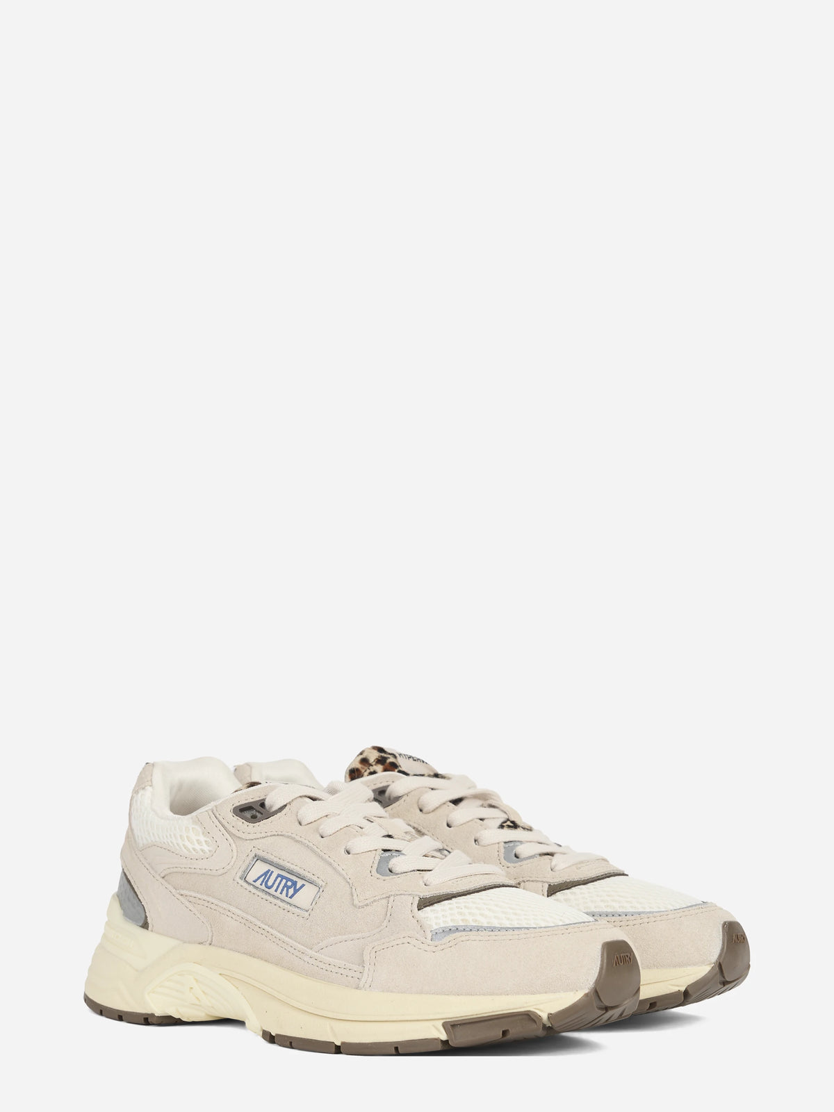 Sneaker Hyperway Low in suede e mesh beige - vista tre quarti