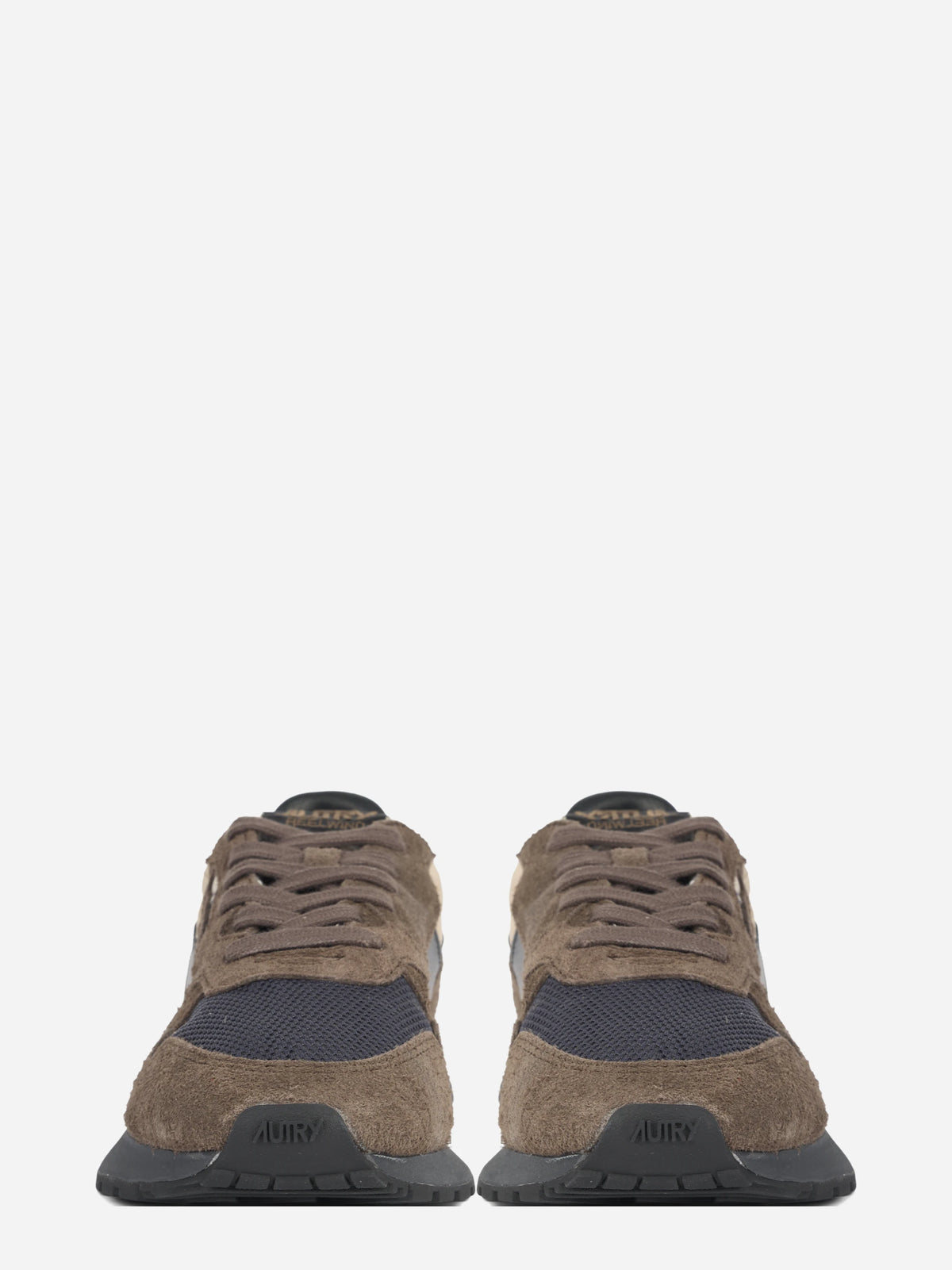 Sneaker Reelwind Low in nylon e suede marrone - vista frontale