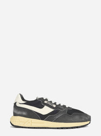 Sneaker Reelwind Low in nylon e suede nera - vista laterale