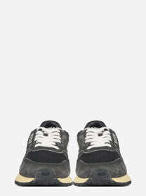 Sneaker Reelwind Low in nylon e suede nera - vista frontale