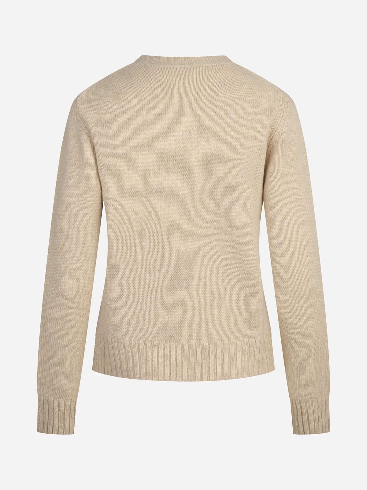 Maglia girocollo argyle in cashmere beige - vista posteriore