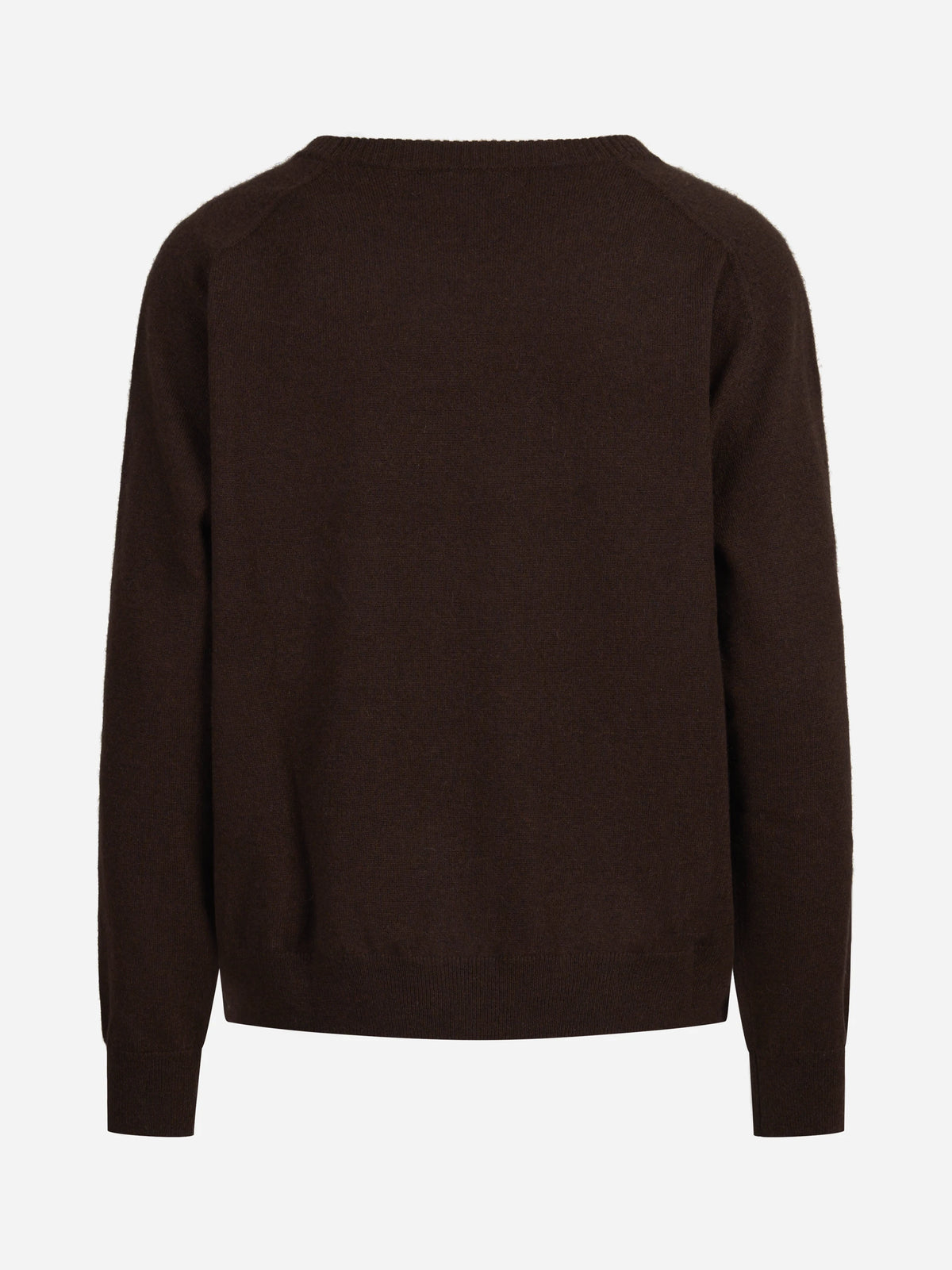 Maglia girocollo argyle in cashmere beige - vista posteriore