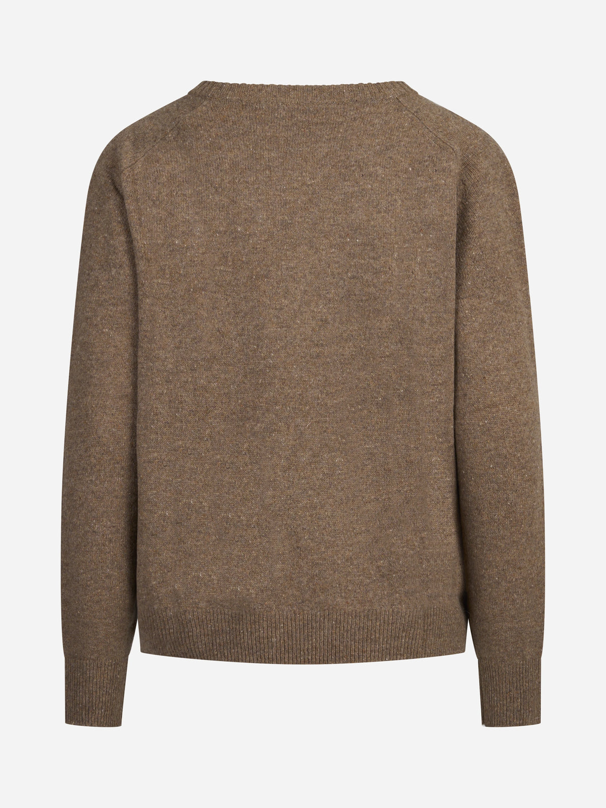 Maglia girocollo argyle in lana beige - vista posteriore