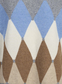 Maglia girocollo argyle in lana grigio - dettaglio del prodotto