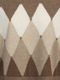 Dolcevita argyle in lana beige - dettaglio del prodotto
