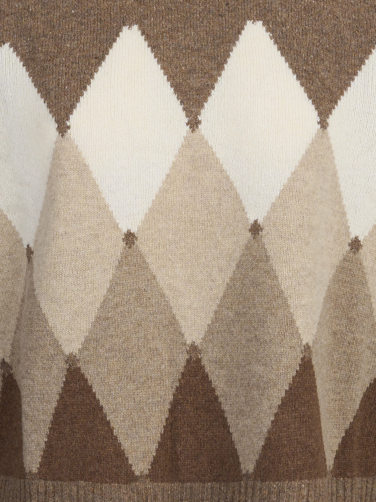 Dolcevita argyle in lana beige - dettaglio del prodotto