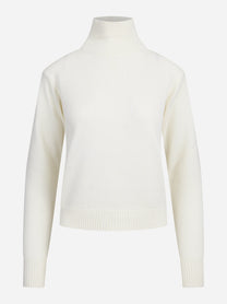 Dolcevita oversize in lana bianco - vista frontale