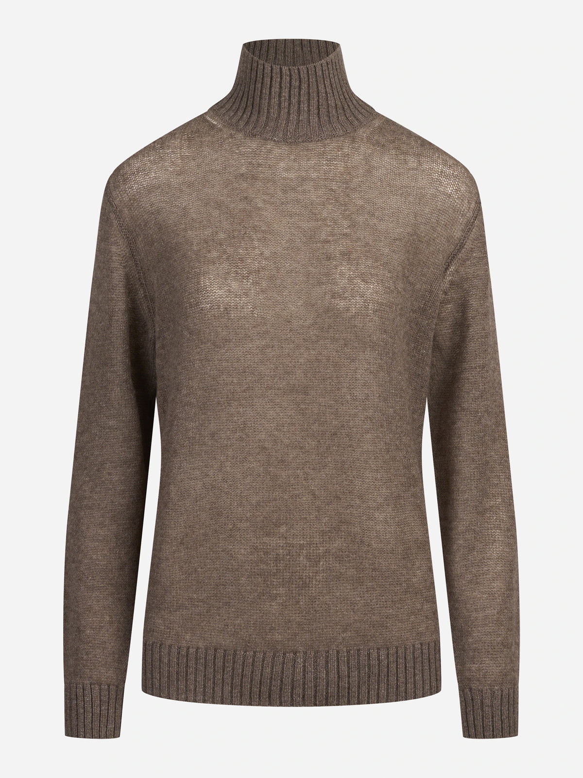 Dolcevita in cashmere marrone - vista frontale