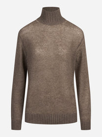 Dolcevita in cashmere marrone - vista frontale