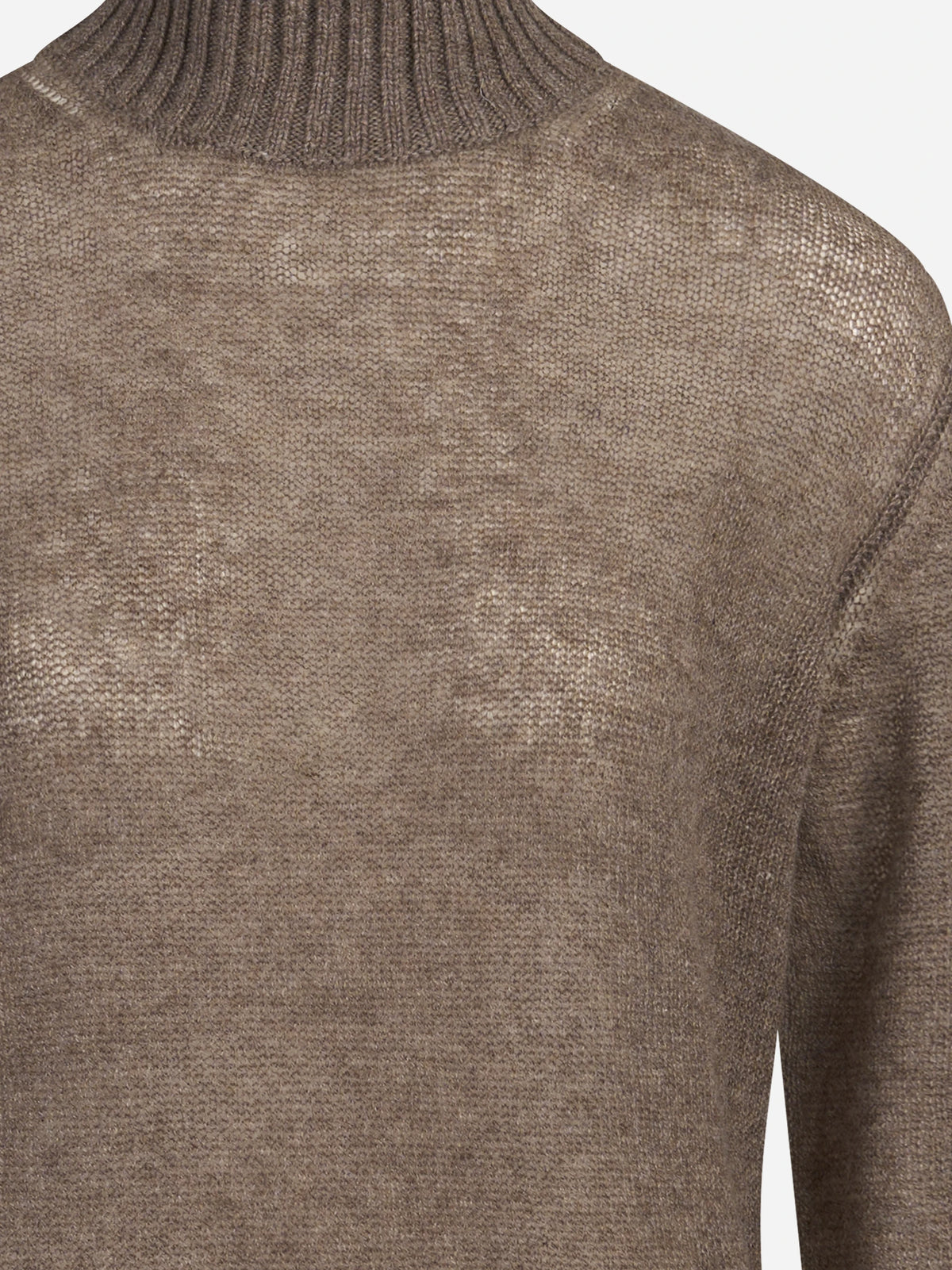 Dolcevita in cashmere marrone - dettaglio del prodotto