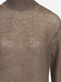 Dolcevita in cashmere marrone - dettaglio del prodotto