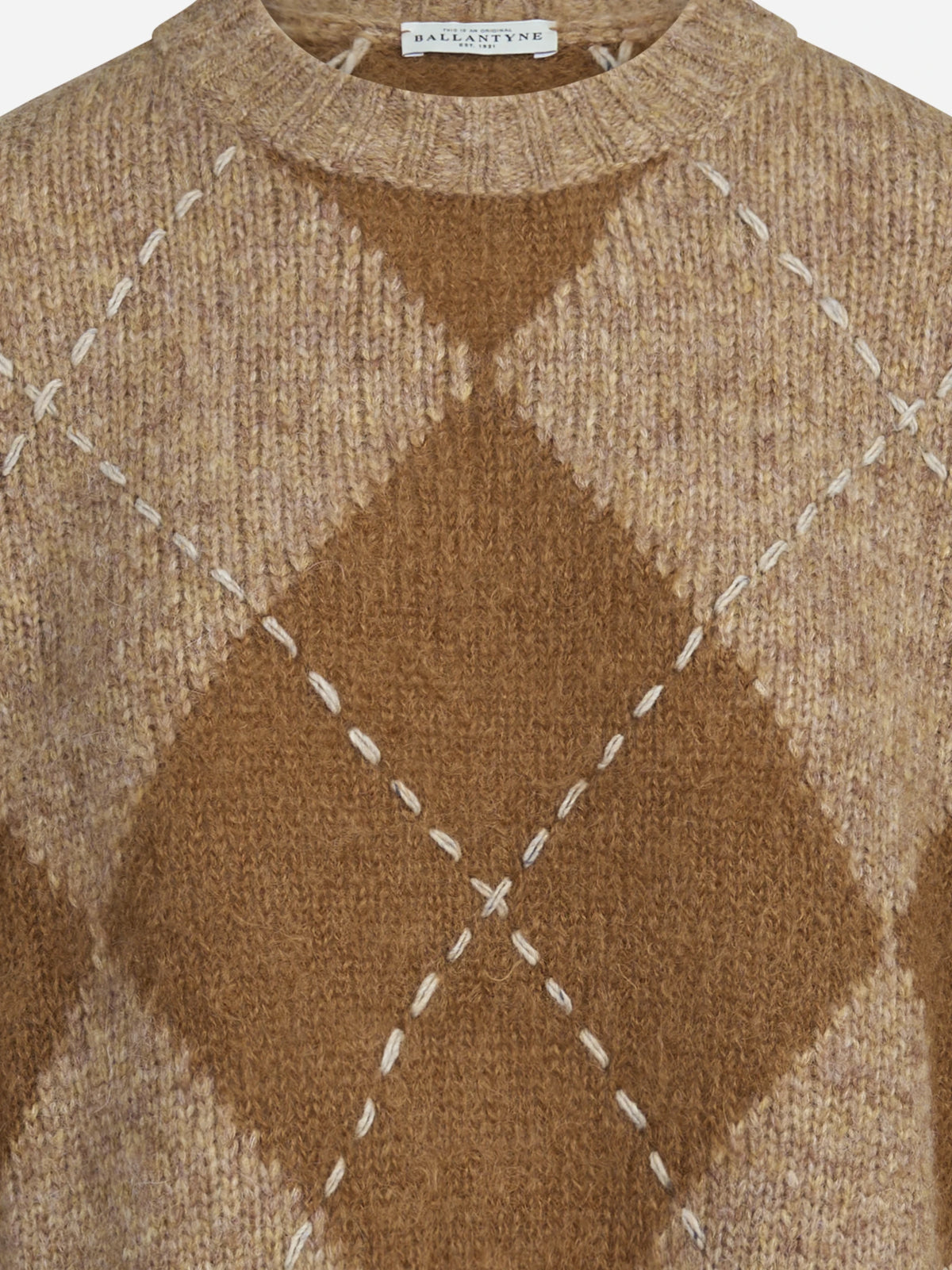 Maglia cropped argyle beige - dettaglio del prodotto