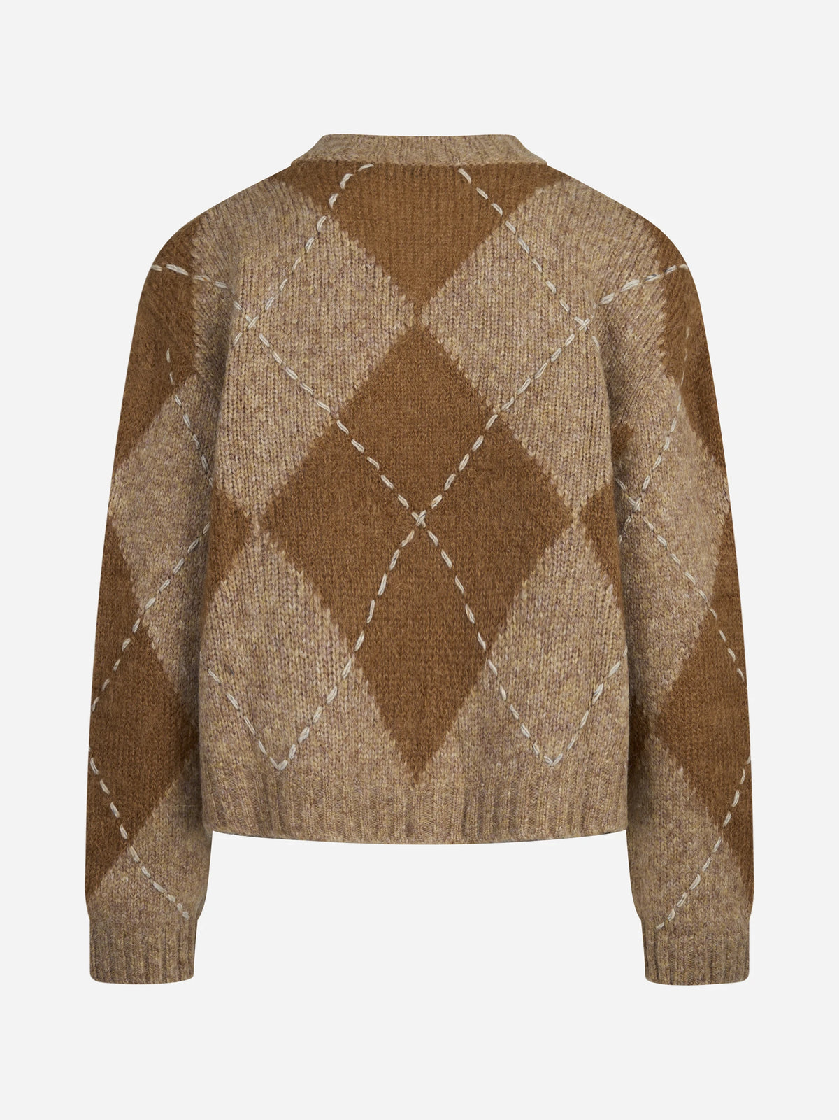 Maglia cropped argyle beige - vista posteriore