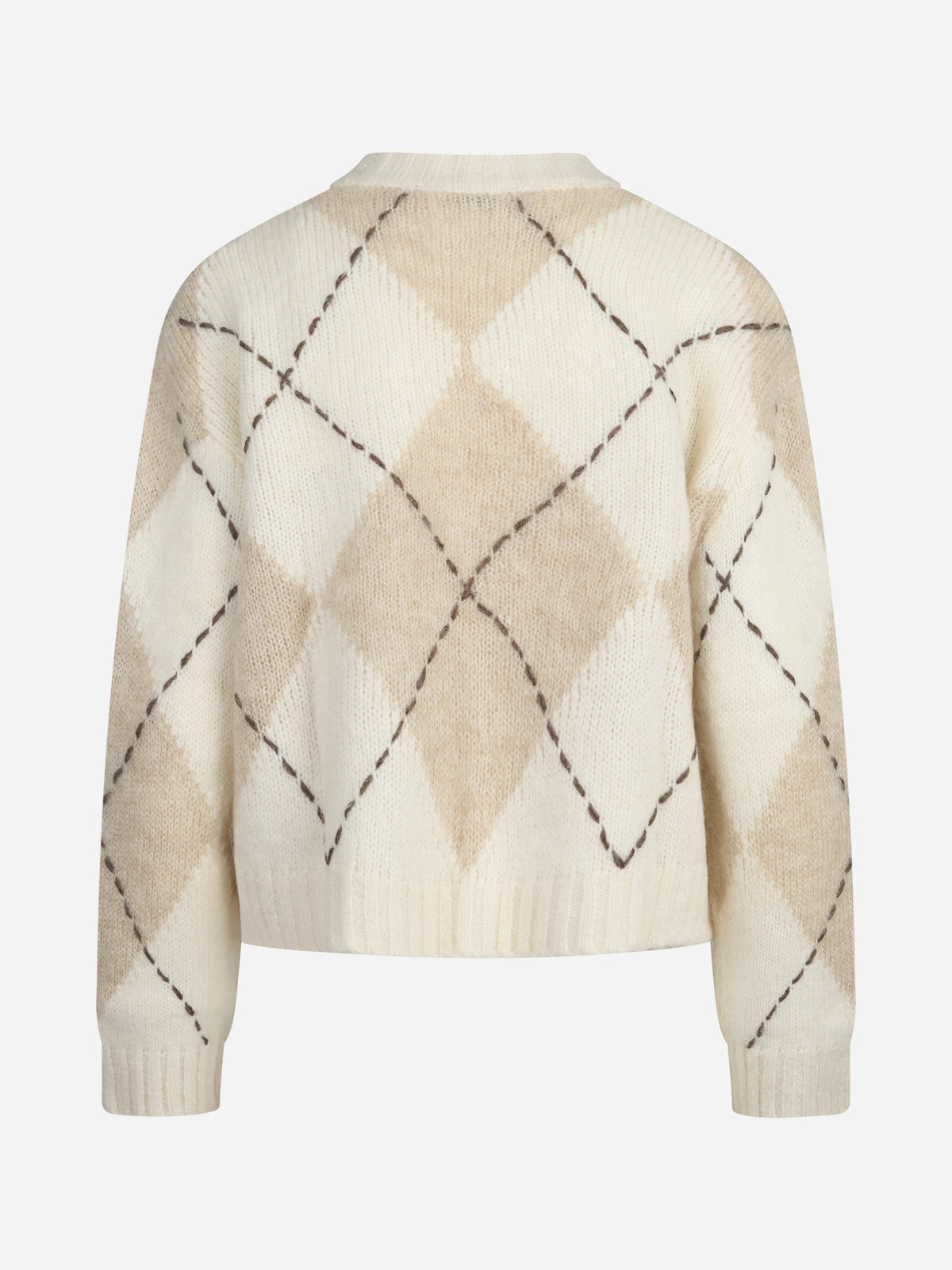 Maglia cropped argyle bianco - vista posteriore