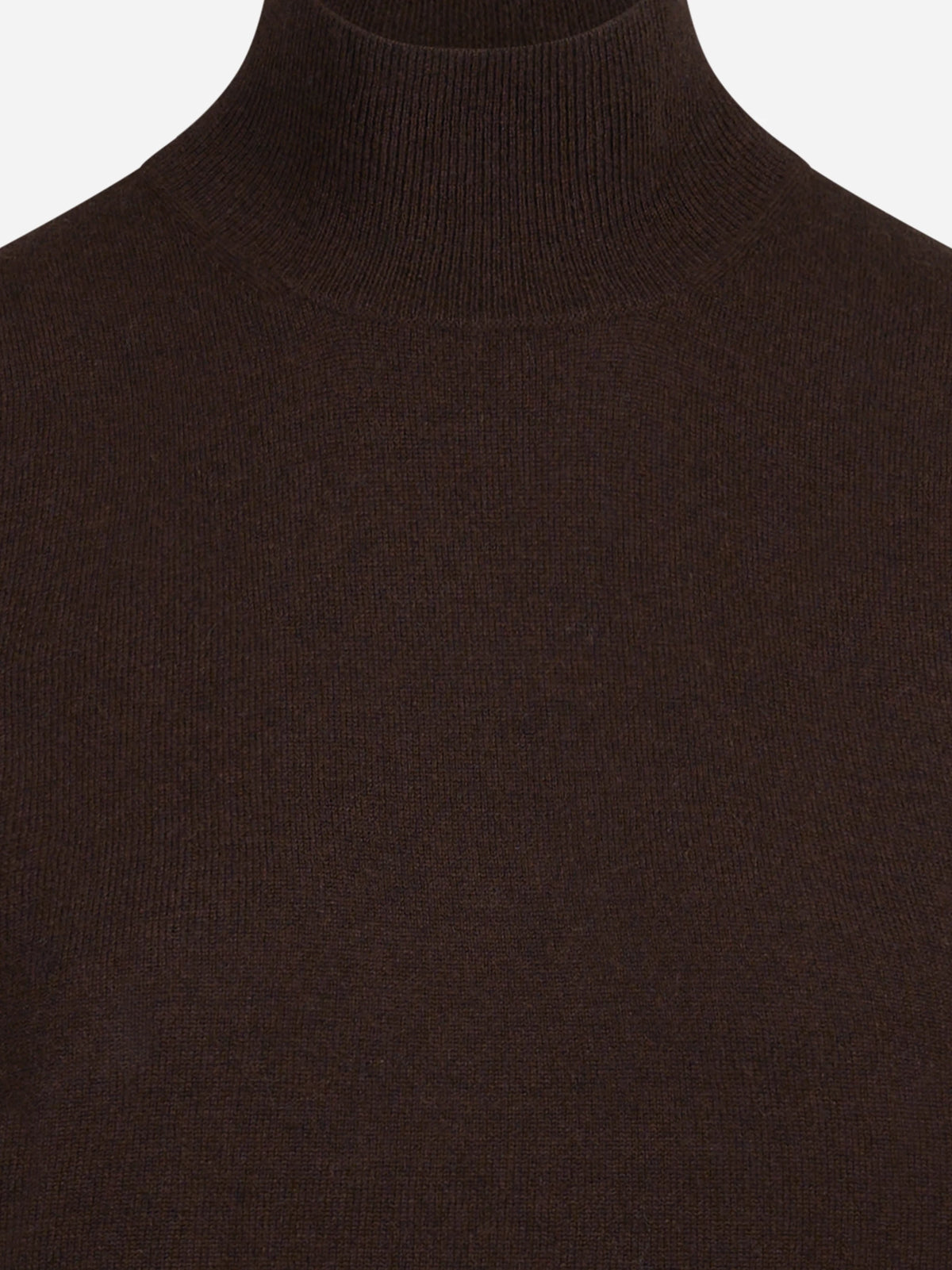 Lupetto smanicato in cashmere marrone - dettaglio del prodotto