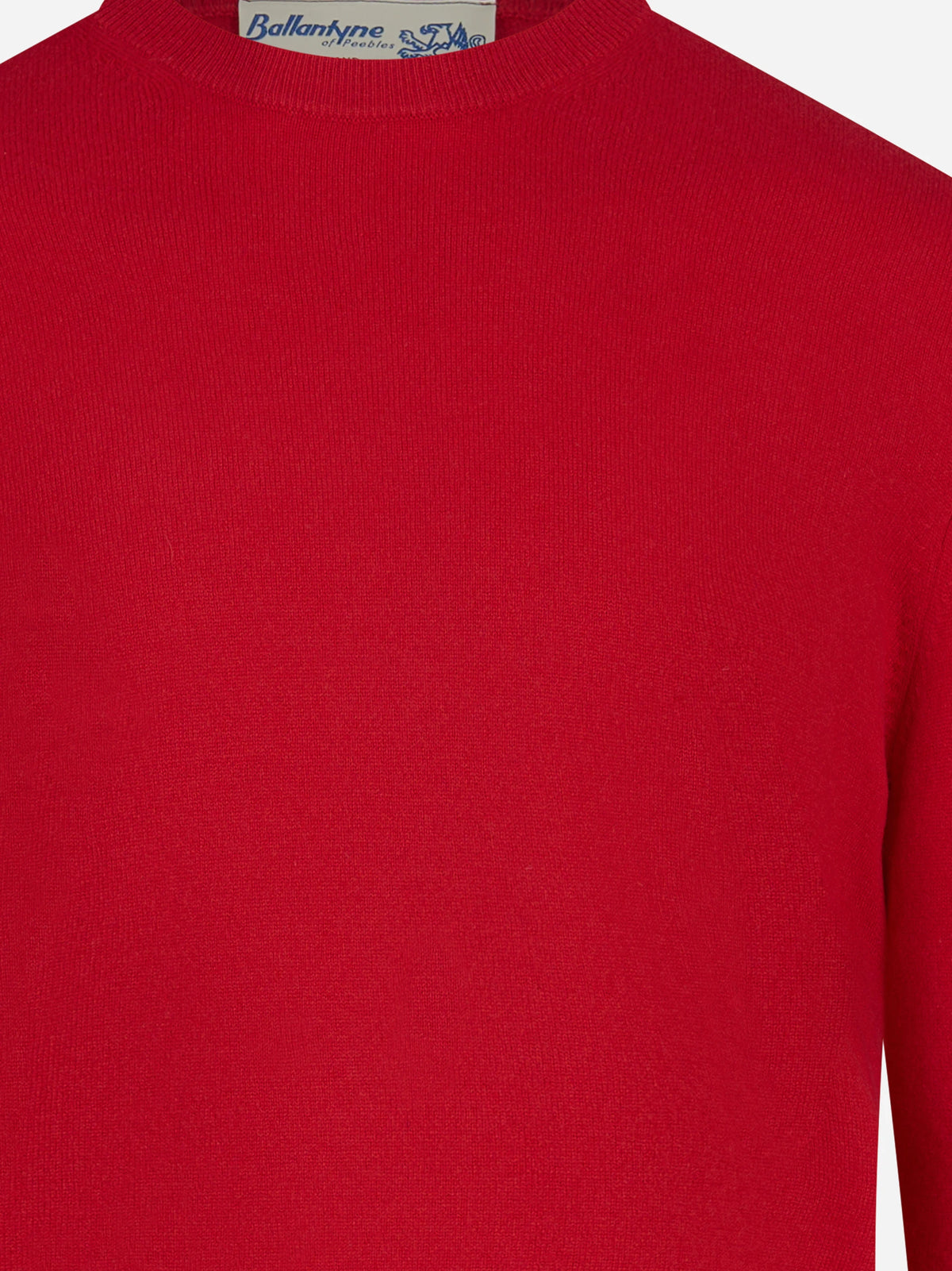 Maglia girocollo in cashmere rosso - dettaglio