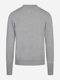 Maglia girocollo in cashmere grigio - vista posteriore