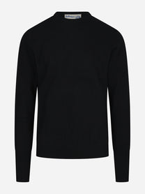 Maglia girocollo in cashmere nero - vista frontale