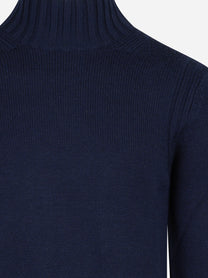 Maglia lupetto in lana blu - dettaglio