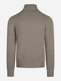 Maglia lupetto in lana beige - vista posteriore