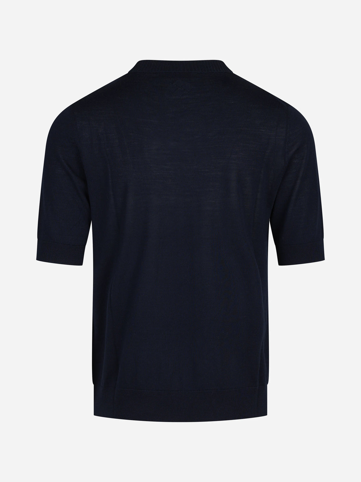 Maglia a maniche corte in lana finezza 16 blu - seconda vista posteriore