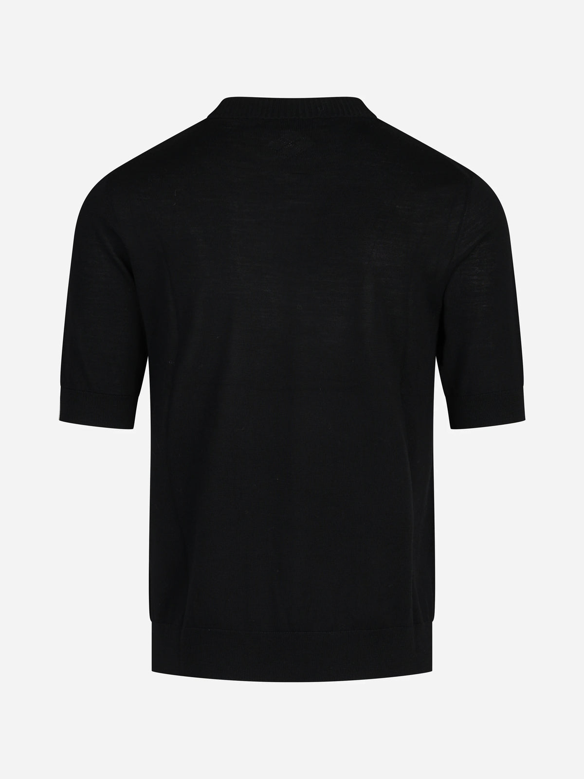 Maglia a maniche corte in lana finezza 16 nero - vista posteriore