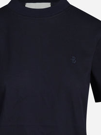 T-shirt con logo ricamato blu - dettaglio del prodotto