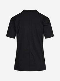 T-shirt con logo ricamato nero - vista posteriore