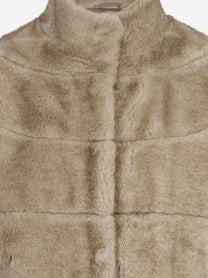 Giacca corta in pelliccia sintetica beige BETTA CORRADI - dettaglio